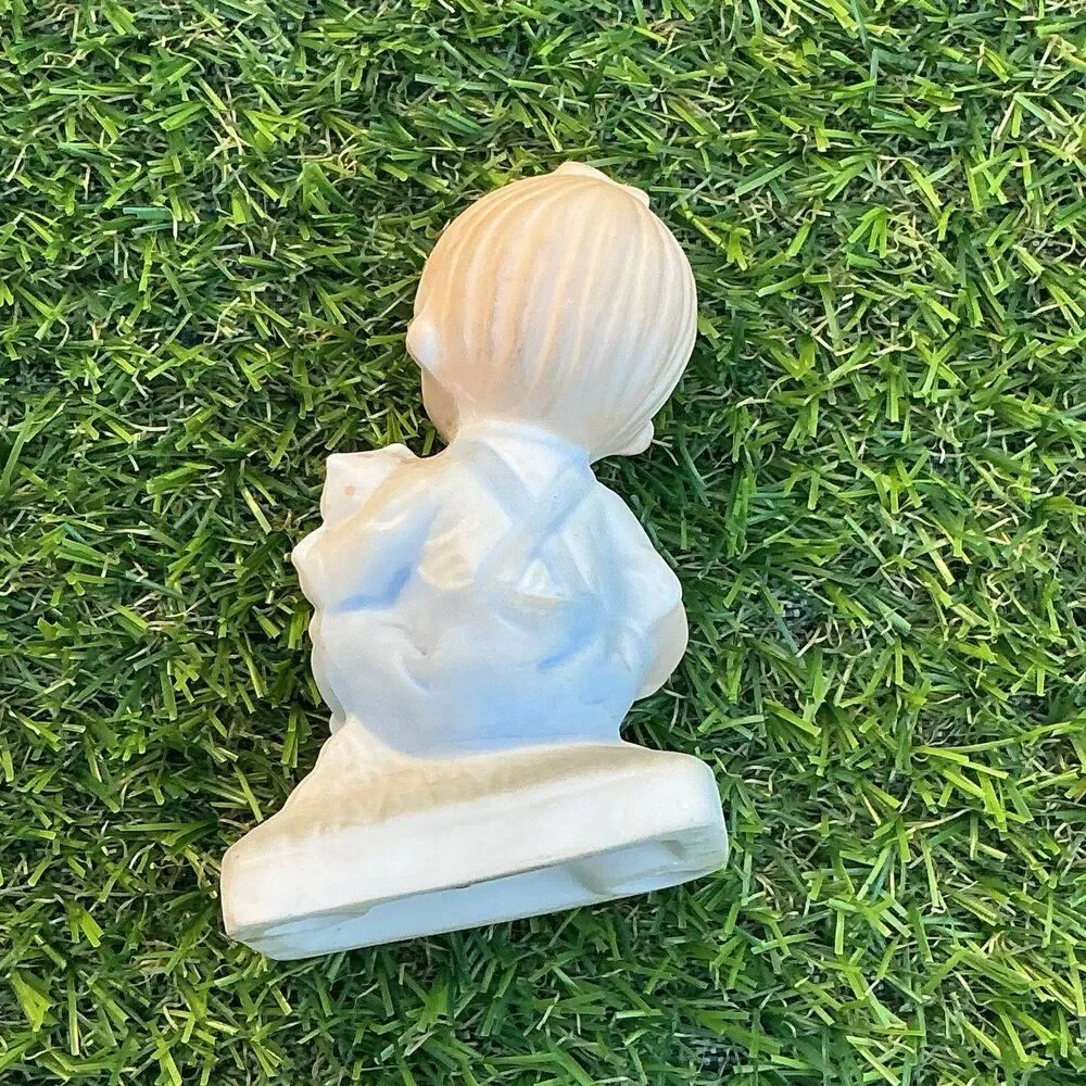 Vintage Porcelain Blue Pajamas Sitting Boy Taiwan